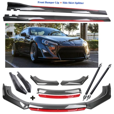 For Scion FR-S TC Carbon Fiber Front Bumper Lip Spoiler + Side Skirt Body Kits - Image 1 of 4