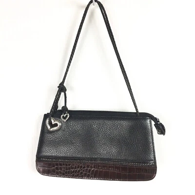 Bolso de Hombro Brighton Trenzado Doble Asa Cuero Marrón Cartera Vintage Foto 1 de 4