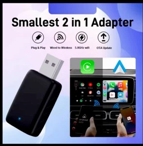 2-in-1 Adapter: Wired to Wireless CarPlay & Android Auto - Bild 1 von 4