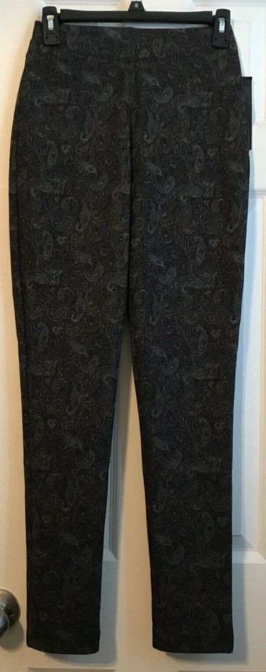 Mode de Vie Black, Brown Blue Paisley Legging Size 0 NWT - Image 1 of 4