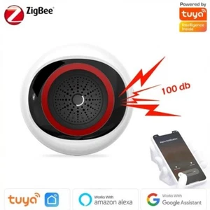 Tuya Smart Zigbee Sirene 2 in 1 Akku mit 100DB akustischem Alarm und hell - Bild 1 von 5