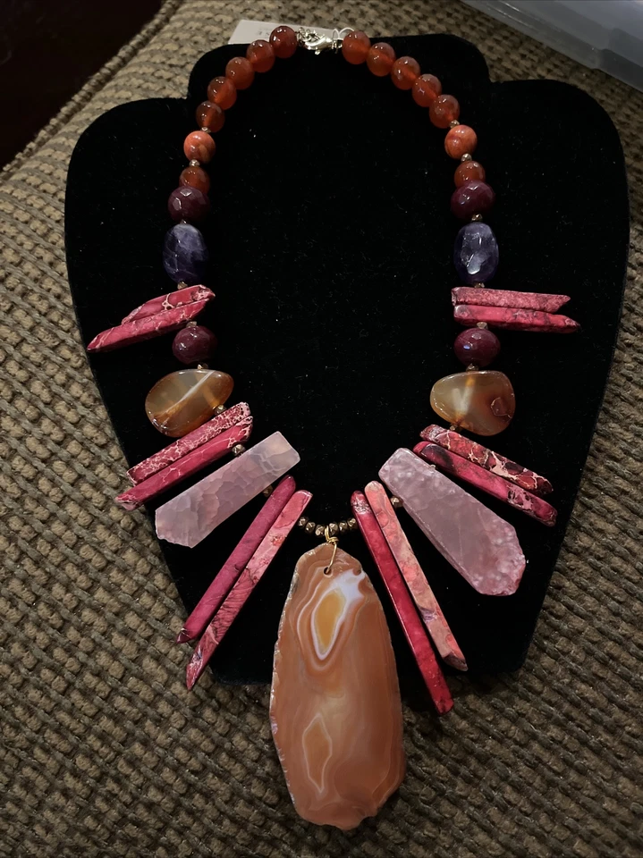 Barse FBRIN04MU сердолик и аметист подвеска ожерелье новый с Ярлыками - Изображение 1 из 4