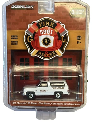1985 Chevy K-5 Blazer  Greenlight Released 2021 New Haven Fire Department  1/64 - Image 1 of 4