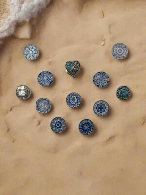 Black Sapphire Glass Charm 18mm & Snap Button Jewelry Eva Obag kit - Image 1 of 2