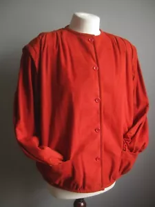NEW WAVE RED LEATHER JACKET 14 SHACKET michael jackson thriller vintage 80s 90s - Picture 1 of 20