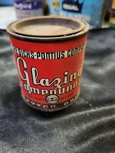 THE DICKS PONTIUS CO. Glazing Compound Vintage Advertising Tin FULL - Picture 1 of 4