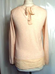 NEW NAF NAF 🌺 PEACH/PINK VISCOSE BLEND BACK TIE JUMPER TOP🌺 SIZE 10/12 # C126* - Picture 1 of 5