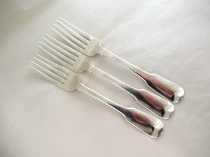 Provincial Solid Silver  Set of 3 - DESSERT FORKS - Hallmarked:-YORK 1838 & 1839 - Picture 1 of 9
