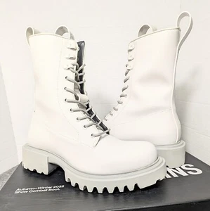 Combat Boots US Damen 7,5 / Herren 6 Zement Off White klobige Sohle Regen Show - Bild 1 von 8
