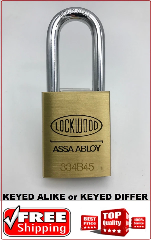 Lockwood Padlock 334b45 Commercial Grade 48mm Boron Steel Shackle Easy Key Alike