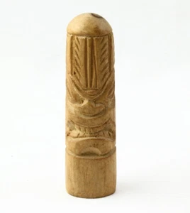 POLYNESIAN HAND CARVED TIKI TOTEM 4-3/4" MALE FERTILITY - Picture 1 of 3