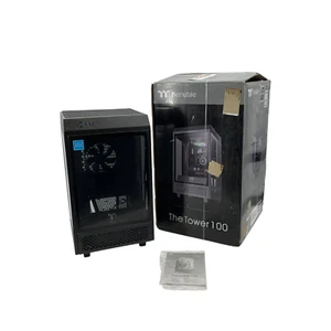 Thermaltake Tower 100 Black Ed Tempered Glass Mini-ITX CA-1R3-00S1WN-00 #NO5760 - Picture 1 of 13