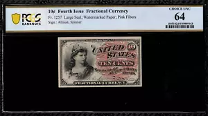 FR-1257 $0.10 Fourth Issue Fractional Currency - 10 Cents - PCGS 64 - Picture 1 of 2