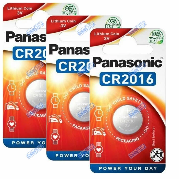 3 x CR2016 3V Car Key Remote Fob PANASONIC Battery EXPIRY 2032 Coin Cell DL2016 - Image 1 of 1