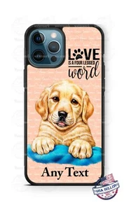 Golden Retriever Cachorro Cara de Amor Palabra Personalizada Teléfono Estuche Cubierta Regalo - Imagen 1 de 10