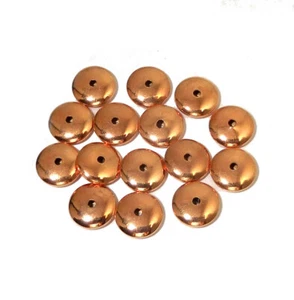 20 PCS 16X5MM SAUCER COIN BEAD GENUINE COPPER BUTTON BEAD 341 - Picture 1 of 3