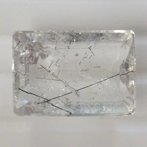 CUARZO TURMALINADO 25 x 18 MM CORTE ESMERALDA TODO NATURAL VENDIDO POR PIEDRA F-1037 - Imagen 1 de 1