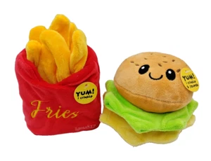 Foodies Paw Lickin' Pals Fries & Burger weiches Plüschtier knisternd & quietschend Hundespielzeug - Bild 1 von 6