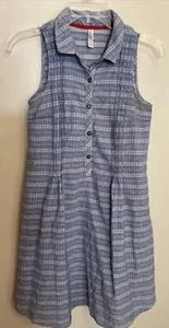 Xhilaration Chambray Blue Print Cotton Blend Tunic Dress Small Sleeveless Button - Picture 1 of 6