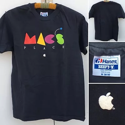 Vintage MACS PLACE T-Shirt Apple Macintosh 80s 90s 1980s M 38-40 - Image 1 of 4