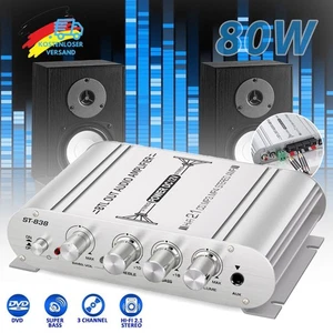80W 12V Auto Stereo Mini Power Amplifier Audio Verstärker HiFi Audio Verstärker. - Bild 1 von 24