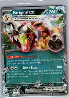 Farigiraf ex 108/162 - Pokemon TCG SV05: Temporal Forces - Double Rare (NM) - Image 1 of 2