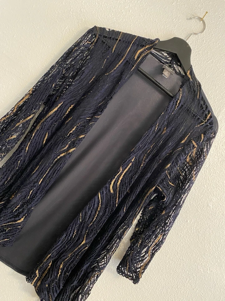 Travelers by Chico's Mujer Boho Transparente Cárdigan Camisa Top Blusa Talla 2 Grande F4 Foto 1 de 4