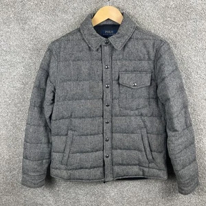 Polo Ralph Lauren Herringbone Down Wool Jacket Men’s Size Medium - Picture 1 of 11