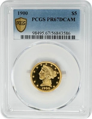 1900 年 5 美元黄金自由女神 PR67DCAM PCGS 安全 95050508-9 — 第 1/4 张图片
