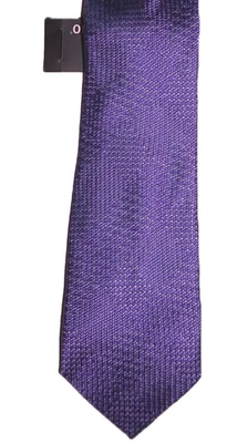 Corbata de seda de Murano para hombre patrón geométrico púrpura 57" x 3" nueva con etiquetas Foto 1 de 3