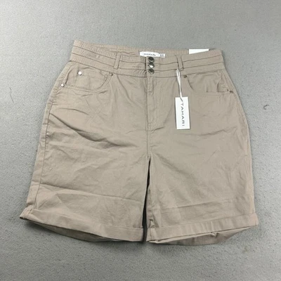 Pantalones Cortos Tahari Mujer 16/33 Beige Chino Puños Cortos Nuevos con Etiquetas Foto 1 de 4