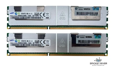 Lot of 2 - Samsung M386B4G70BM0-YH90Q 32GB 4Rx4 PC3-10600L DDR3 ECC Server RAM - Image 1 of 2