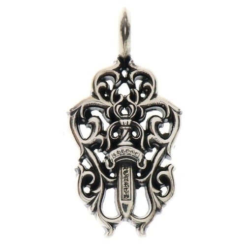 CHROME HEARTS COLLANA ARGENTO CUORI CROMATI vite PUGNALE VINEDAGER TOP usata bb707d6899b077fc80a