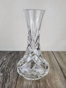 Schwere klare geschliffene Glas Kristall Waterford Stil Vase elegantes französisches Dekor 8" - Bild 1 von 7