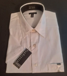 Van Heusen Premium, No Iron  Men's Short Sleeve Pocket  Shirt XLG Tall, 17.5-18 - Picture 1 of 2