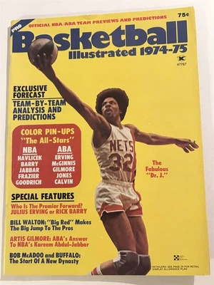 1974 75 Baloncesto ABA NBA New York Nets Julius Erving Dr J Color Pin Ups Barry Foto 1 de 4