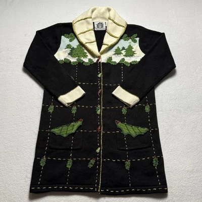 Suéter de Navidad Storybook Tejidos Para Mujer Pequeño Adornado Largo Cárdigan Con Cuentas Foto 1 de 4