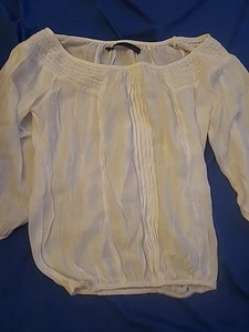 Zara basics womens white gypsy style shirt/blouse XS - Picture 1 of 7