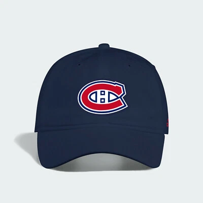 Montreal Canadiens Adidas Azul Marino Algodón Slouch Ajustable Papá Sombrero Foto 1 de 2