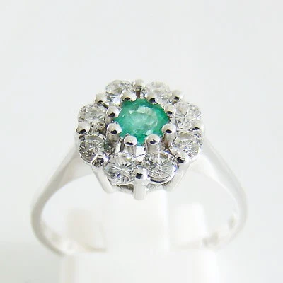 Ring Gold 585er Brillanten Smaragd 14 kt Goldschmuck Edelsteine Diamant Damen - Bild 1 von 4