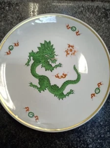 piatto porcellana Meissen drago verde dipinto a mano - Picture 1 of 5