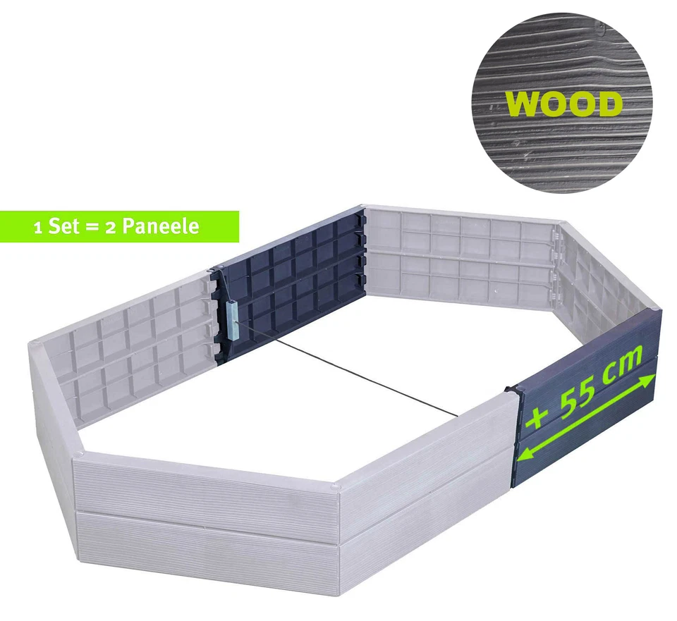 Hochbeet Garantia ERGO Verlängerungs Set STONE 1x 2 Elemente 55 cm Quadro - Bild 1 von 1