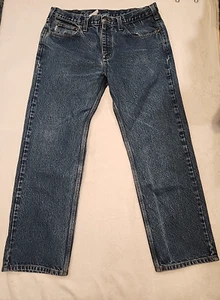 Mens Carhartt 5 Pocket Straight Leg Medium Wash Jeans 36x30 - Picture 1 of 6
