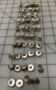 Lot - 49 Silver 5/8" Buttons with engraved fancy "P" From Waterbury #412 - Picture 1 of 4