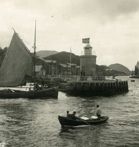 Norway Aalesund Harbor Old NPG Stereo Stereoview Photo 1900 - Picture 1 of 3