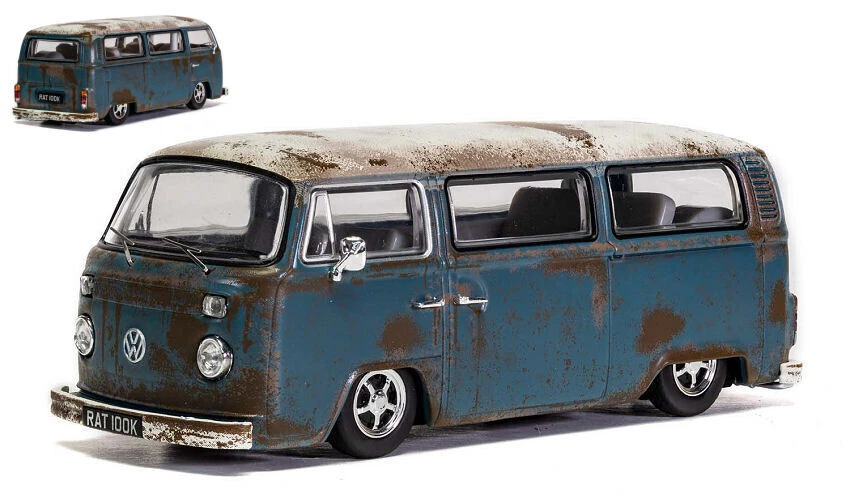 VOLKSWAGEN CAMPERVAN TYPE 2 BAY WINDOW RAT LOOK 1:43 - Immagine 1 di 1
