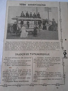 Idée Américaine à Denver Tramway seul et avec un Cheval Image Print 1909 - Picture 1 of 1