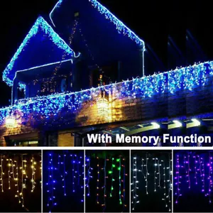 Icicle Snowing Lights - Christmas Xmas House Outdoor Fairy Effect Decor Outside - Picture 1 of 20