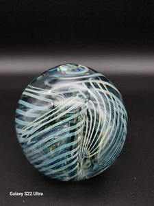 VINTAGE SIGNED & NUMBERED EDLER STUDIO MARS FLOWER '90 ART GLASS PAPERWEIGHT !! - Picture 1 of 7