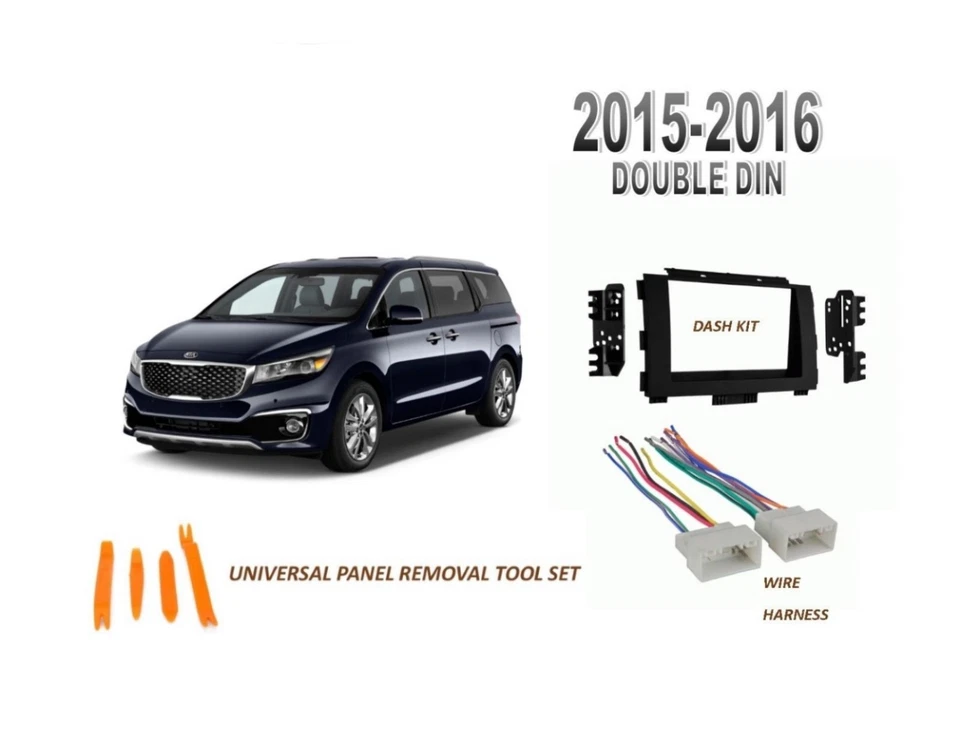 Se adapta a KIA SORENTO 2016-UP sin navegación doble DIN kit de instalación de tablero estéreo para automóvil, arnés Foto 1 de 1
